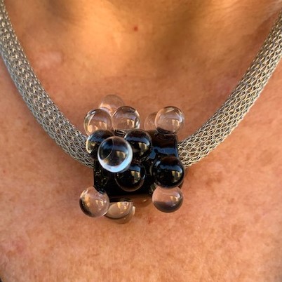 Cadeau femme noel Murano Toulouse noir à bulles