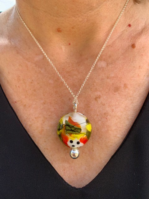Cadeau pendentif femme multicolore murano glass