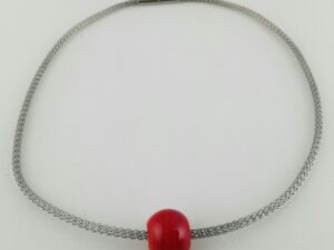 bijoux Pushi collier Murano perle de verre rouge bijoux Pushi collier Murano perle de verre rouge