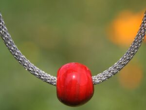 bijoux Pushi collier Murano perle de verre rouge
