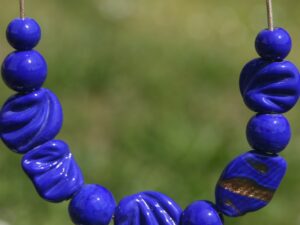collier bleu en plaqué or murano