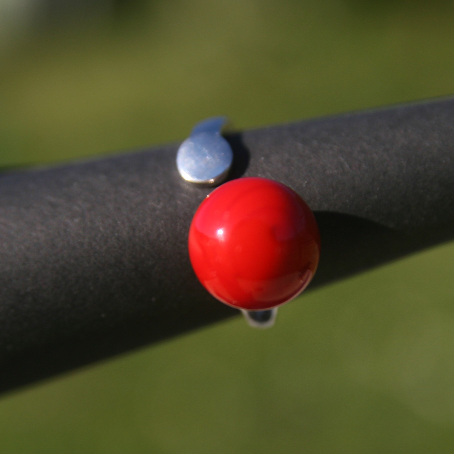Bague en argent réglable avec perle de verre de Murano coloris rouge Emma