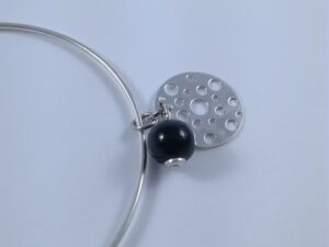 Pushi bracelet jonc en argent 925 perle noire Pushi bracelet jonc en argent 925 perle noire