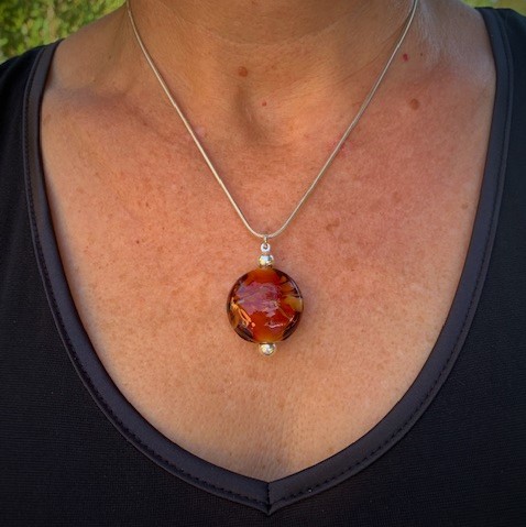 bijou unique en verre de venise marron murano
