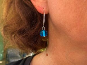 boucles d'oreilles bea transparent turquoise