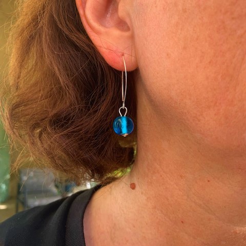 boucles d'oreilles bea transparent turquoise