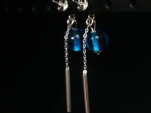 boucles d’oreilles tige perles turquoise