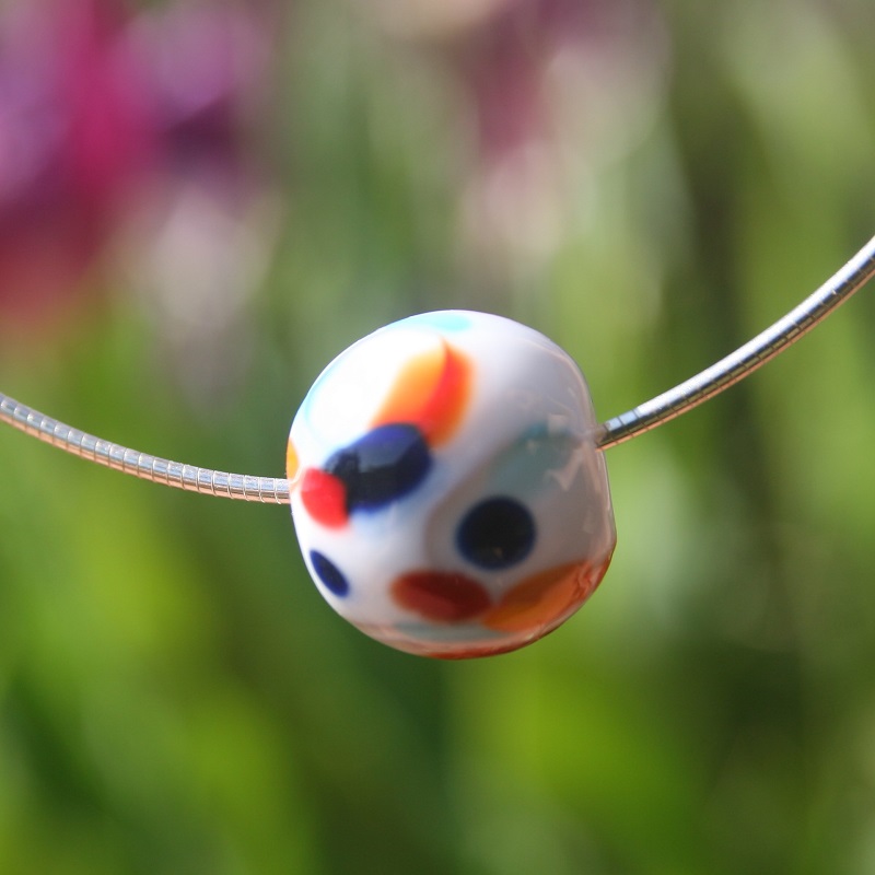 cable en argent925 perle de verre de Murano multicolore