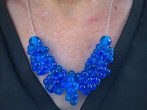 collier perles de verre de Murano turquoise à bulles collier perles de verre de Murano turquoise à bulles