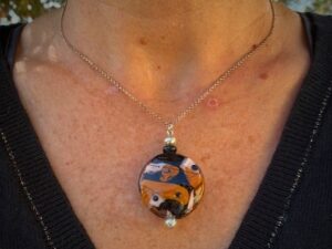 pendentif unique marron noir murano createur toulouse