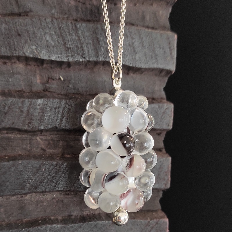 perle de verre bulle noir blanc