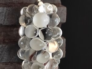 perle de verre bulle noir et blanc