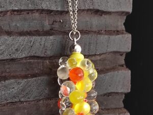 perle de verre de Murano bulle orange perle de verre de Murano bulle orange