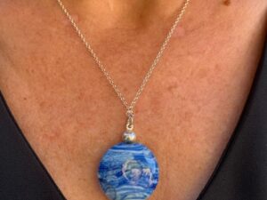 pushi pendentif bleu murano