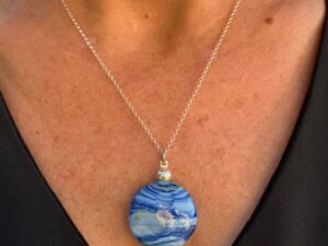 pushi pendentif verre bleu murano